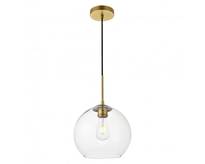 Elegant Baxter 1-Light Pendant - Brass, L 9.8" (LD2212BR)