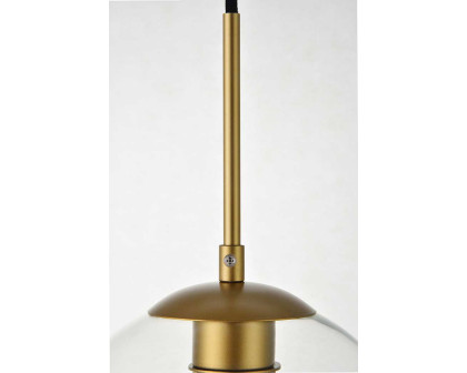 Elegant Baxter 1-Light Pendant - Brass, L 9.8" (LD2212BR)