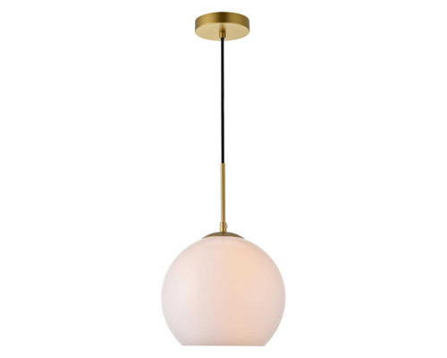 Elegant Baxter 1-Light Pendant - Brass, L 9.8" (LD2213BR)