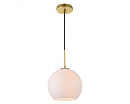 Elegant Baxter 1-Light Pendant - Brass, L 9.8" (LD2213BR)