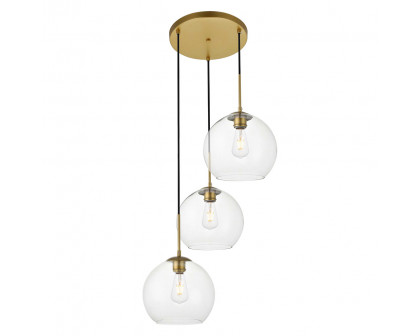 Elegant Baxter 3-Light Pendant - Brass, L 20.1" (LD2214BR)