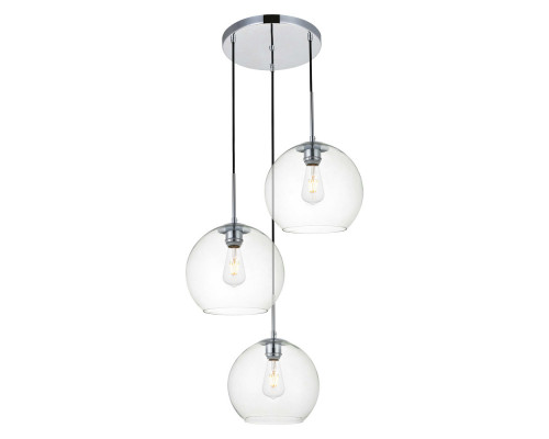 Elegant Baxter 3-Light Pendant - Chrome, L 20.1" (LD2214C)