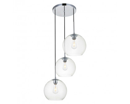 Elegant Baxter 3-Light Pendant - Chrome, L 20.1" (LD2214C)