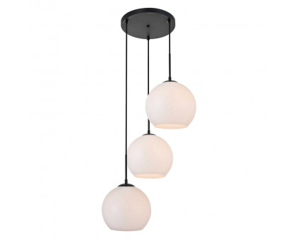 Elegant Baxter 3-Light Pendant - Black, L 20.1" (LD2215BK)