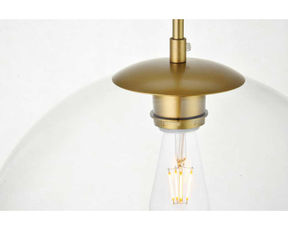 Elegant Baxter 1-Light Pendant - Brass, L 13.8" (LD2216BR)