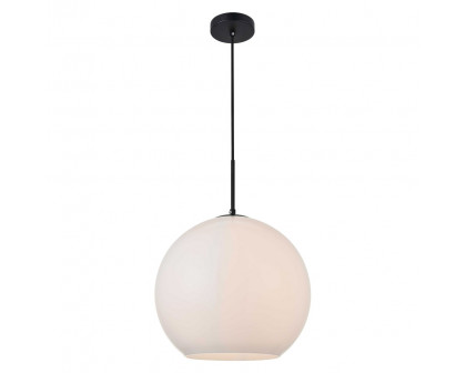 Elegant Baxter 1-Light Pendant - Black, L 13.8" (LD2217BK)