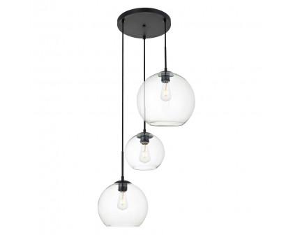 Elegant Baxter 3-Light Pendant - Black, L 20.9" (LD2218BK)