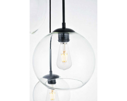 Elegant Baxter 3-Light Pendant - Black, L 20.9" (LD2218BK)