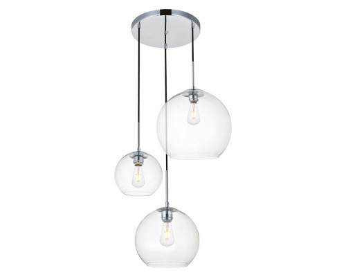 Elegant Baxter 3-Light Pendant - Chrome, L 20.9" (LD2218C)