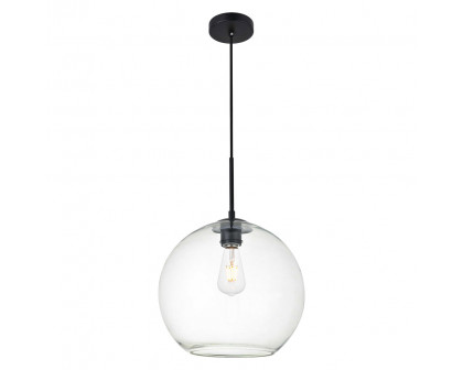 Elegant Baxter 1-Light Pendant - Black, L 11.8" (LD2224BK)