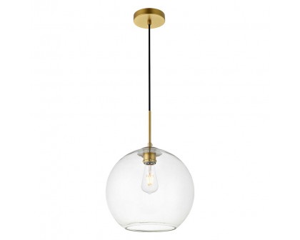 Elegant Baxter 1-Light Pendant - Brass, L 11.8" (LD2224BR)