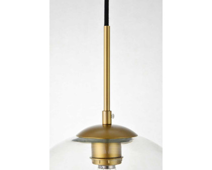 Elegant Baxter 1-Light Pendant - Brass, L 11.8" (LD2224BR)