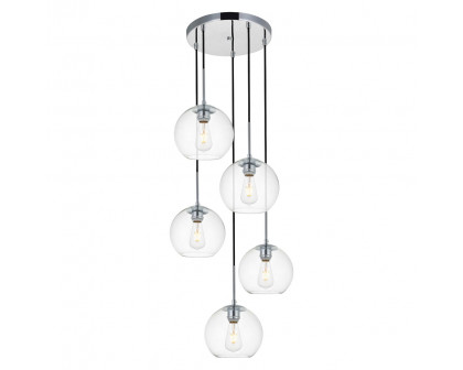 Elegant Baxter 18" 5-Light Pendant - Chrome (LD2226C)