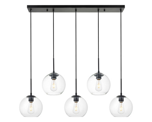 Elegant Baxter 36" 3 Lights Pendant - Black, 5 Bubls (LD2228BK)