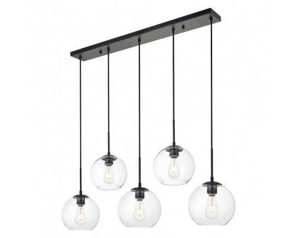 Elegant Baxter 36" 3 Lights Pendant - Black, 5 Bubls (LD2228BK)