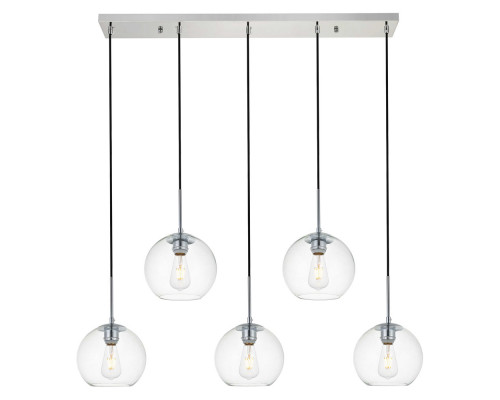 Elegant Baxter 36" 3 Lights Pendant - Chrome, 5 Bubls (LD2228C)