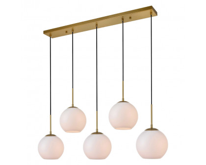 Elegant Baxter 36" 3 Lights Pendant - Brass, 5 Bubls (LD2229BR)