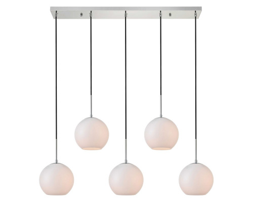 Elegant Baxter 36" 3 Lights Pendant - Chrome, 5 Bubls (LD2229C)