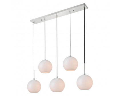 Elegant Baxter 36" 3 Lights Pendant - Chrome, 5 Bubls (LD2229C)