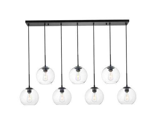 Elegant Baxter 36" 3 Lights Pendant - Black, 7 Bubls (LD2230BK)