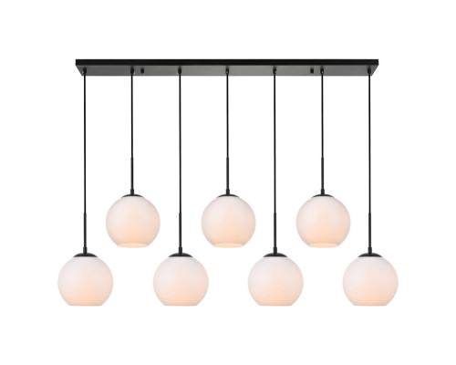 Elegant Baxter 36" 3 Lights Pendant - Black, 7 Bubls (LD2231BK)