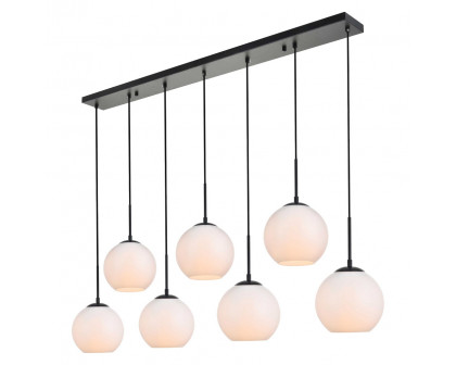 Elegant Baxter 36" 3 Lights Pendant - Black, 7 Bubls (LD2231BK)