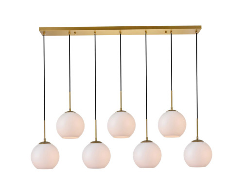 Elegant Baxter 36" 3 Lights Pendant - Brass, 7 Bubls (LD2231BR)