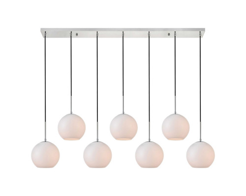 Elegant Baxter 36" 3 Lights Pendant - Chrome, 7 Bubls (LD2231C)