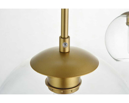 Elegant Baxter 36" 3 Lights Pendant - Brass, 3 Bubls (LD2236BR)