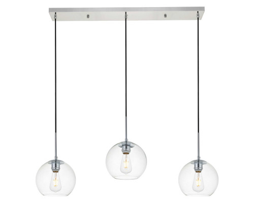 Elegant Baxter 36" 3 Lights Pendant - Chrome, 3 Bubls (LD2236C)