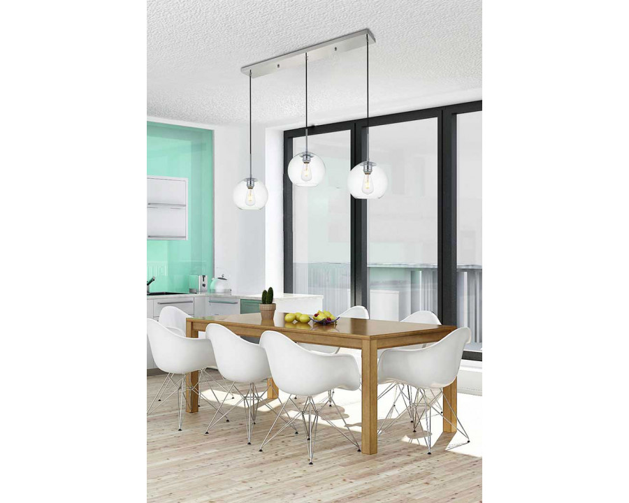 Elegant Baxter 36" 3 Lights Pendant - Chrome, 3 Bubls (LD2236C)