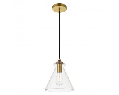 Elegant Destry 9.4" 1-Light Pendant - Brass (LD2244BR)