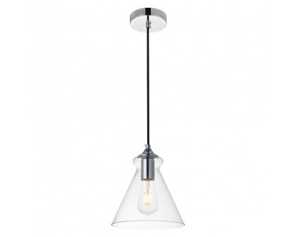 Elegant Destry 9.4" 1-Light Pendant - Chrome (LD2244C)