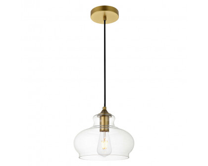 Elegant Destry 8.5" 1-Light Pendant - Brass (LD2246BR)