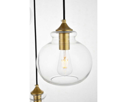 Elegant Destry 3-Light with Clear Glass - Brass (LD2247BR)