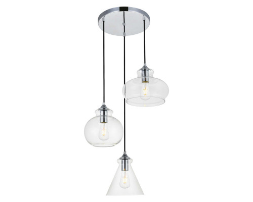 Elegant Destry 3-Light with Clear Glass - Chrome (LD2247C)