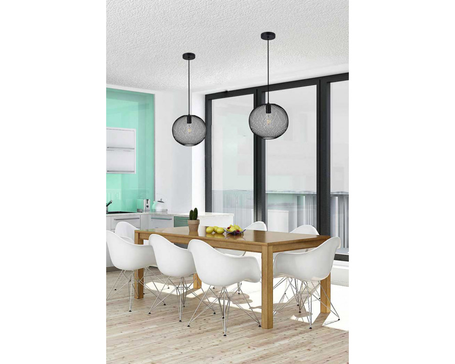 Elegant Keller 1 Light Pendant - Black, L 11.4" (LD2249BK)