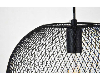 Elegant Keller 1 Light Pendant - Black, L 13.2" (LD2250BK)