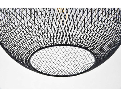 Elegant Keller 1 Light Pendant - Black, L 13.2" (LD2250BK)