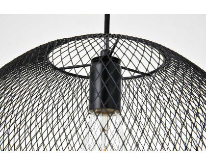 Elegant Keller 1 Light Pendant - Black, L 13.2" (LD2250BK)