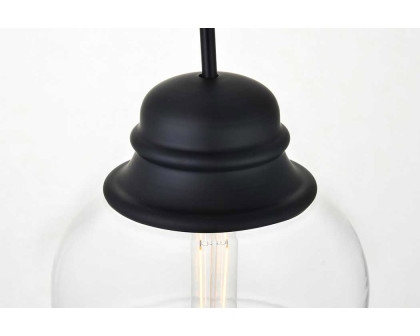 Elegant Kenna 8" 1-Light Pendant - Black (LD2252BK)