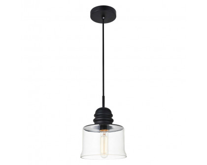 Elegant Kenna 6.7" 1-Light Pendant - Black (LD2253BK)