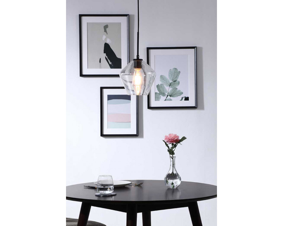 Elegant Pendant Light - Black, 1 Bubl (LD2256BK)