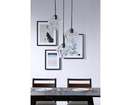 Elegant Pendant Light - Black, 3 Bubls (LD2258BK)