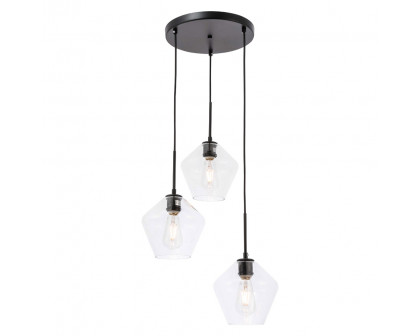 Elegant Pendant Light - Black, 3 Bubls (LD2258BK)