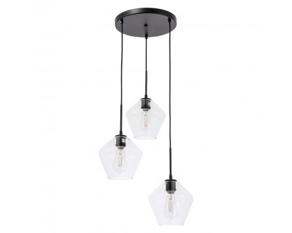 Elegant Pendant Light - Black, 3 Bubls (LD2258BK)