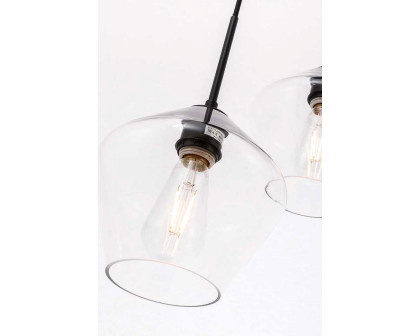 Elegant Pendant Light - Black, 3 Bubls (LD2258BK)