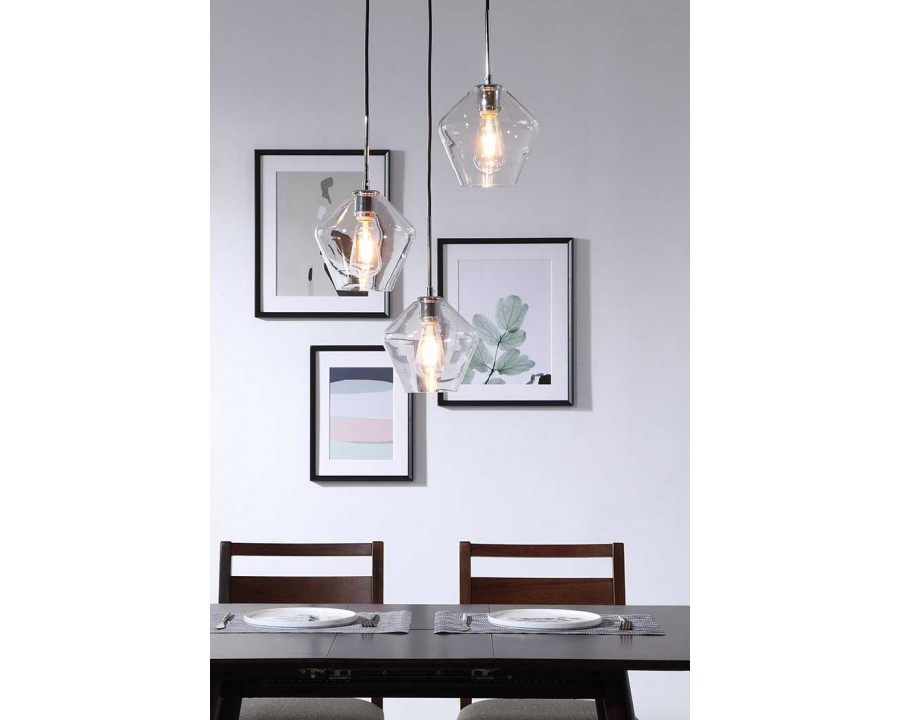 Elegant Pendant Light - Chrome, 3 Bubls (LD2258C)