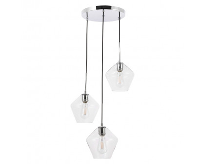 Elegant Pendant Light - Chrome, 3 Bubls (LD2258C)