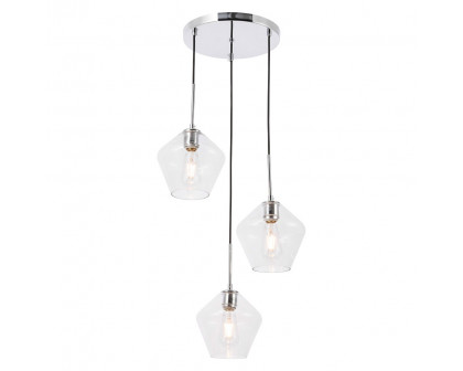 Elegant Pendant Light - Chrome, 3 Bubls (LD2258C)